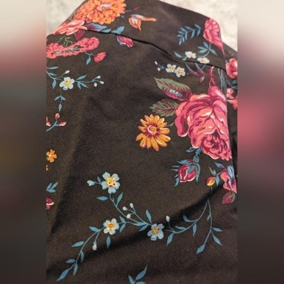 Pendleton Skirt Silk Wool Floral midi skirt brown lined Size 14 - Picture 13 of 14